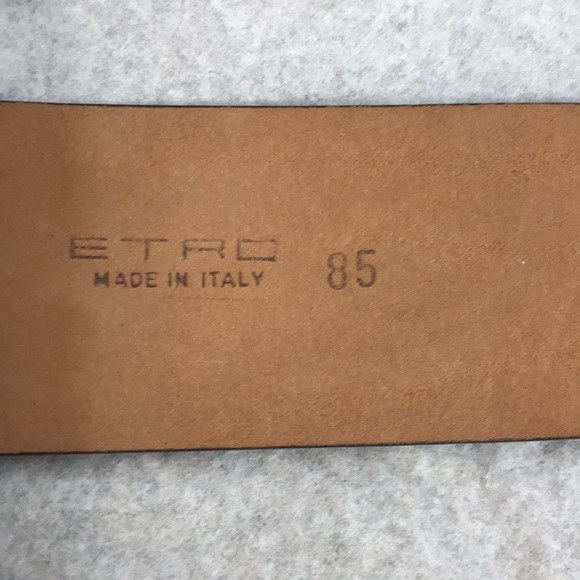 ETRO Leather Belt Metal Hook Buckle - Picture 7 of 9